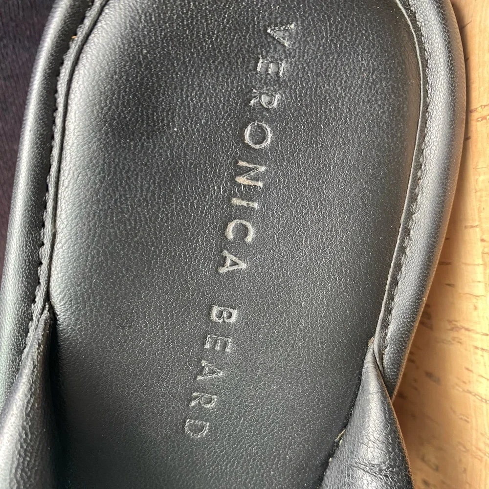 Veronica Beard Black Geno Cork Wedge Platform Thong Sandals Leather size 9 - Picture 6 of 13